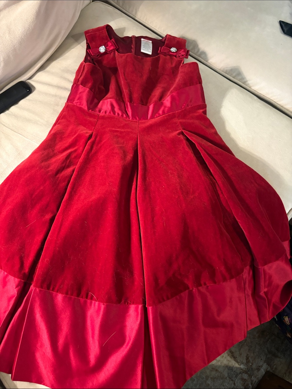 Gymboree Red Velvet Dress with Bow Accent